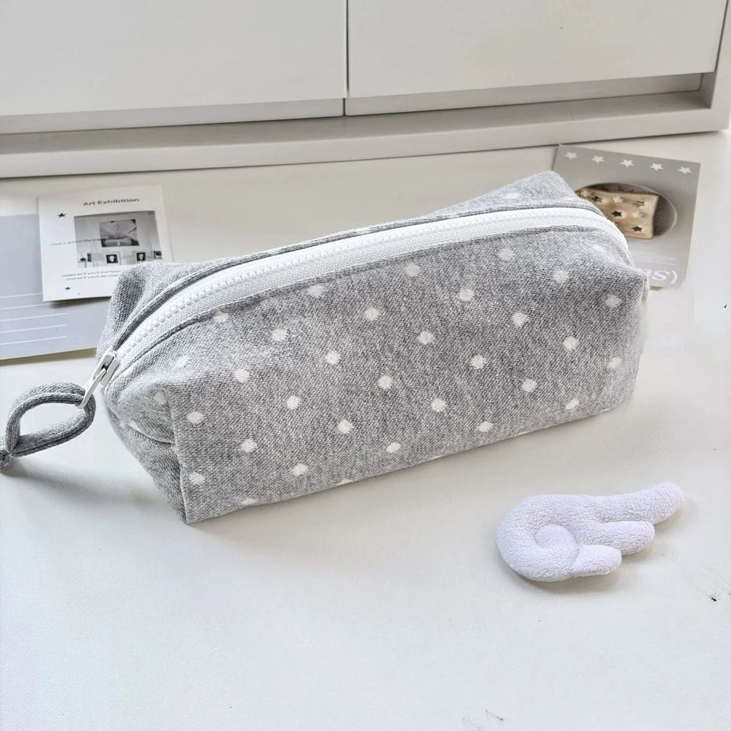 Korean Polka Dot Cosmetic Bag – Large Makeup Organizer Pouch Cosmetic Organizer Bag Babs Gray