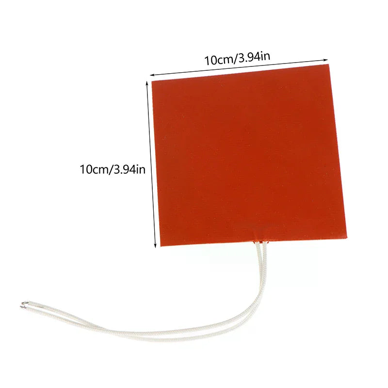 40W 12V Silicone Heating Pad for 3D Printer – 10×10cm Heat Mat 3D Printer Heating Pad Babs