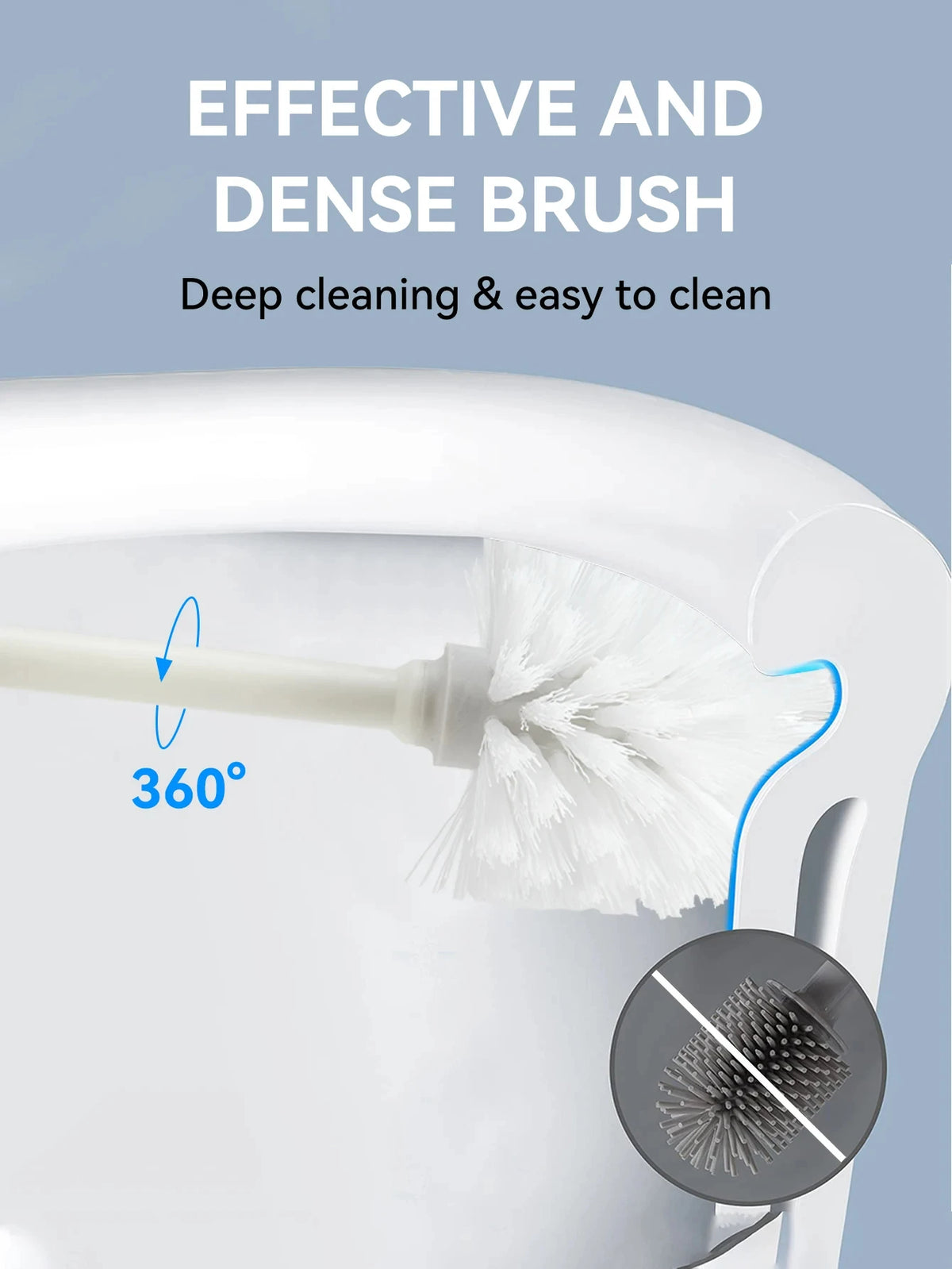 Toilet Brush & Standing Base – Long Handle Bathroom Cleaner Toilet Brush Set Babs