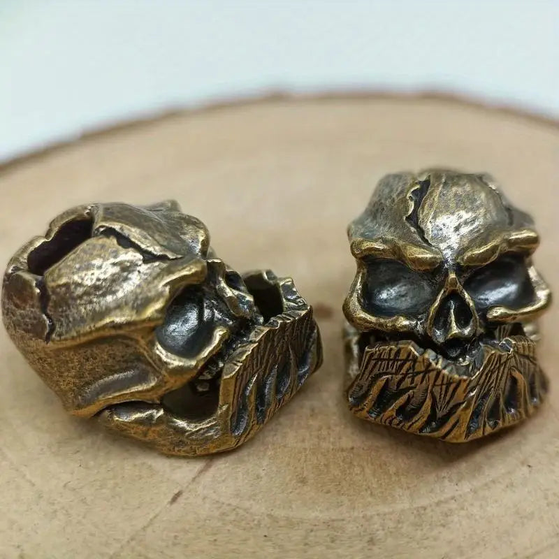 Handmade Brass Skull Pendant Bead Charm – DIY Keychain Jewelry Jewelry Charm Pendant Babs