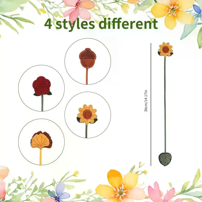 Faux Leather Floral Bookmark with Tassel – Page Marker Gift Decorative Bookmark Babs