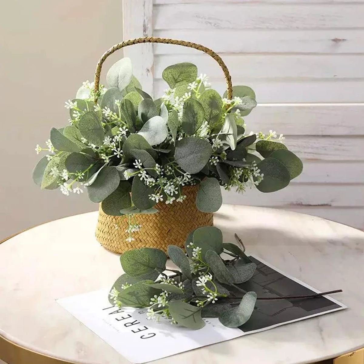 Artificial Eucalyptus Leaf Stems 5/10pcs – Silk Bouquet Decor Artificial Leaf Stems Babs