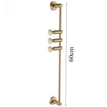 Wall Mounted Brass Coat Rack – 6-Hook Adjustable Metal Hanger Wall Coat Rack Babs Gold-3 Hooks