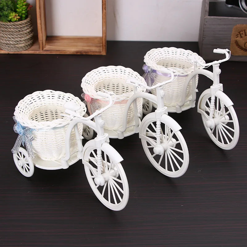 Tricycle Flower Basket – Blue Bike Decoration for Weddings & Home Decorative Flower Basket Babs