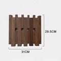 Double Row Solid Wood Wall Coat Rack – 8 Hooks, Oak & Walnut Wall Coat Rack Babs Style B-8 Hooks