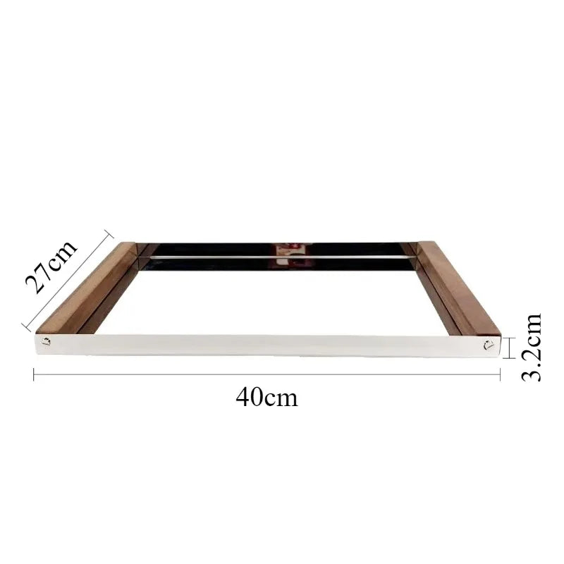 Stainless Steel Rectangular Storage & Serving Tray | Modern Luxury Storage Organizer Tray Babs Small-40X27X3.2CM