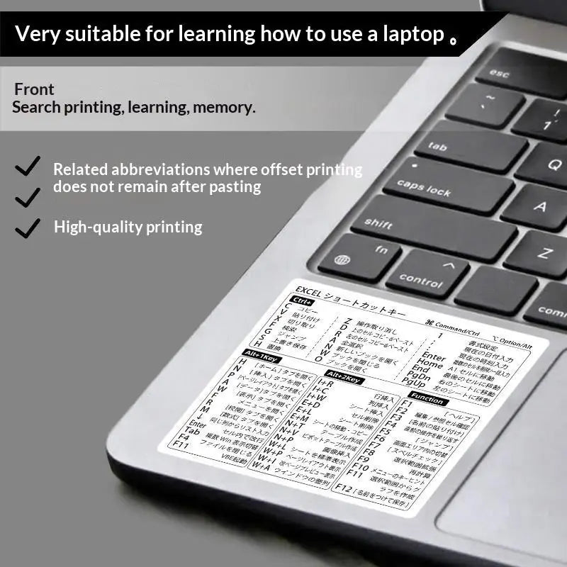 Japanese Excel Shortcut Sticker – Windows Office Cheat Sheet Office Reference Sticker Babs