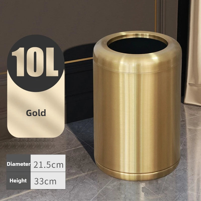 Modern Stainless Steel Trash Can 8L/10L – Living Room & Kitchen Stainless Steel Trash Can Babs 10L-Gold