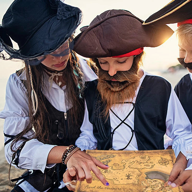Pirate Treasure Map Kids Party Supplies – Vintage Kraft Paper Pirate Party Map Babs