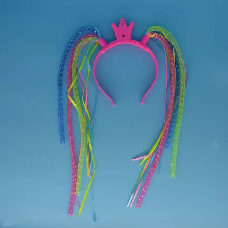 LED Light-Up Noodle Headband – Flashing Rave Party Hair Piece LED Party Headband Babs