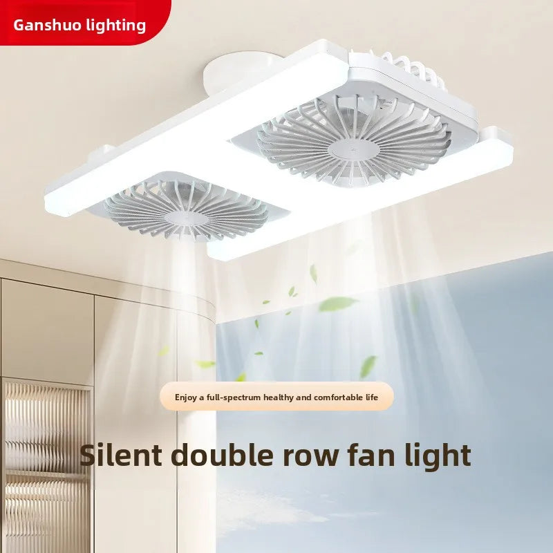 Dual Fan LED Ceiling Light E27 Base – Quiet, Powerful, 200W Ceiling Fan Light Babs