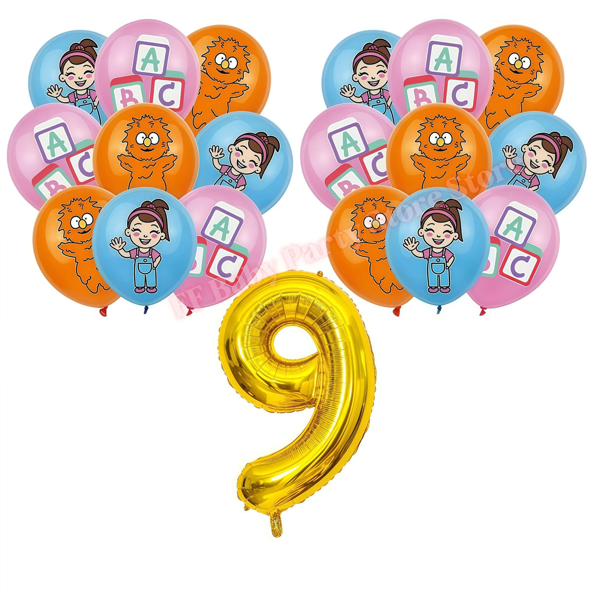 Kids Birthday Party Tableware Set – Cartoon Teacher Theme Party Tableware Set Babs 19pcs Balloons 9