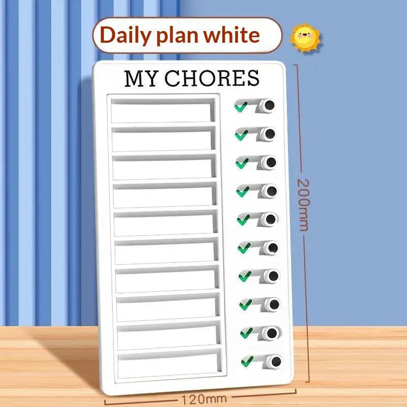 Sliding Chore Chart & To-Do Memo Sheets for Kids & Adults Chore Chart Planner Babs white