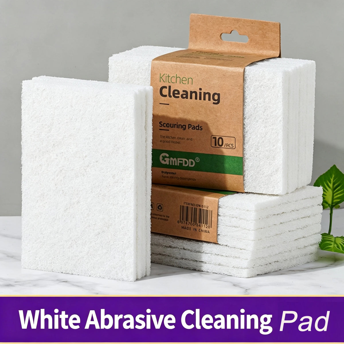 Scratch-Free Reusable Scrub Pads for Kitchen Pots & Pans Kitchen Scrub Pad Babs White 10pcs