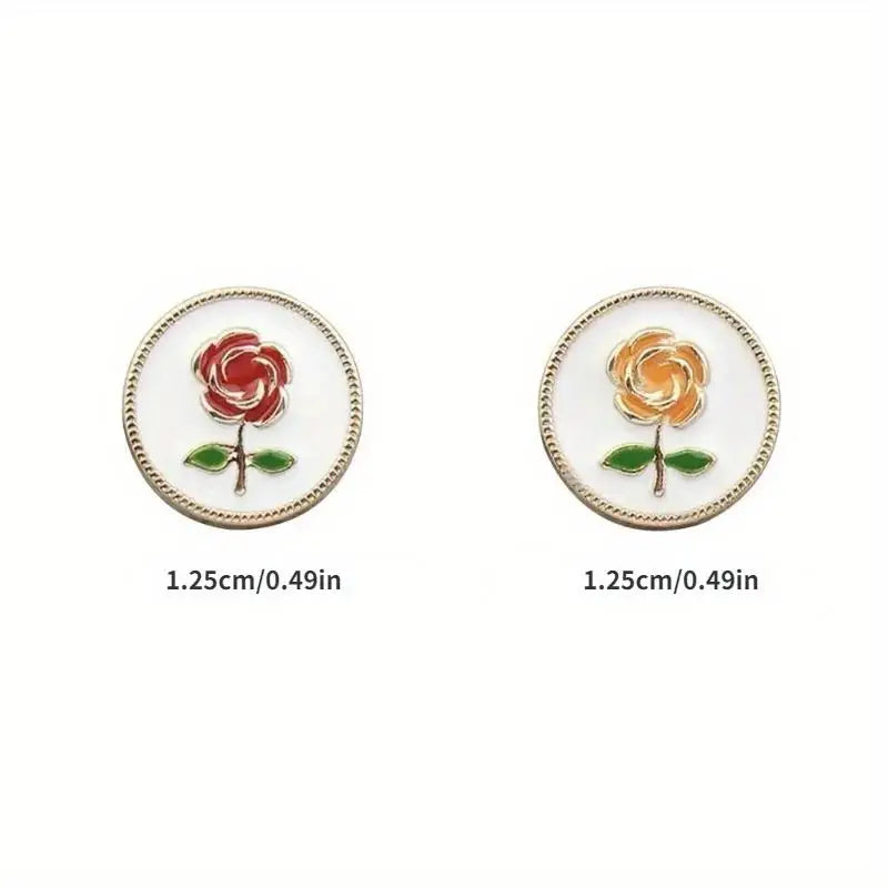 10Pcs Rose Metal Snap Buttons – DIY Sewing Craft Accessories Decorative Sewing Buttons Babs
