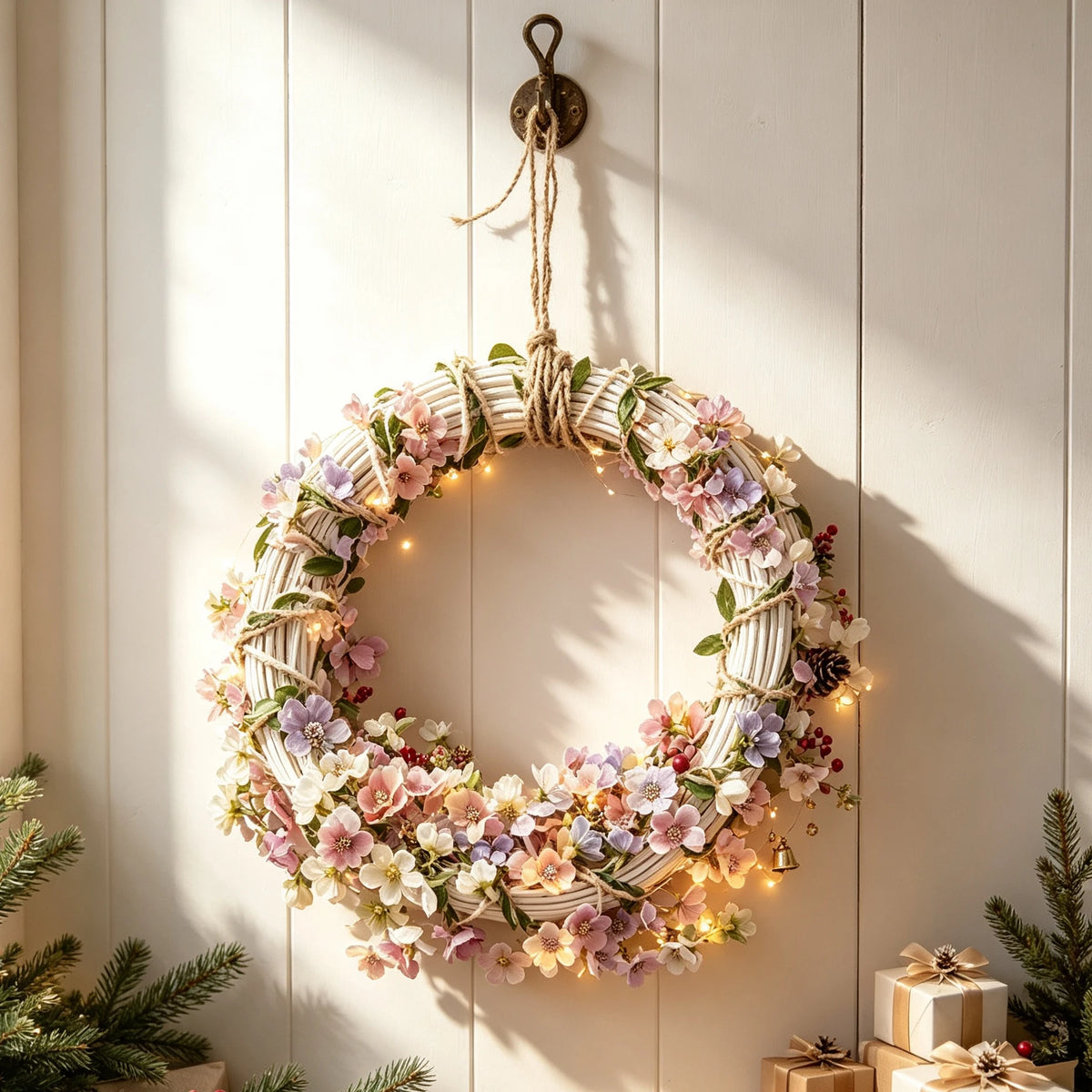 Artificial Bridal Wreath – Wedding & Holiday Home Décor Decorative Wreath Babs