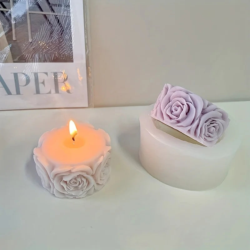 Silicone Rose Candle Mold – DIY Flower Cylindrical Candle Making Candle Making Mold Babs