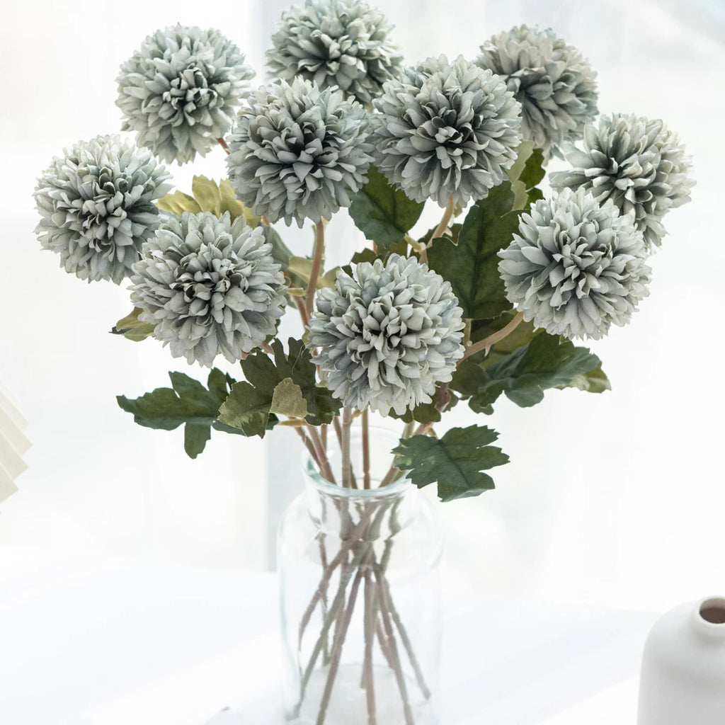 Silk Ball Chrysanthemum Artificial Flowers for Wedding & Home Artificial Silk Flowers Babs