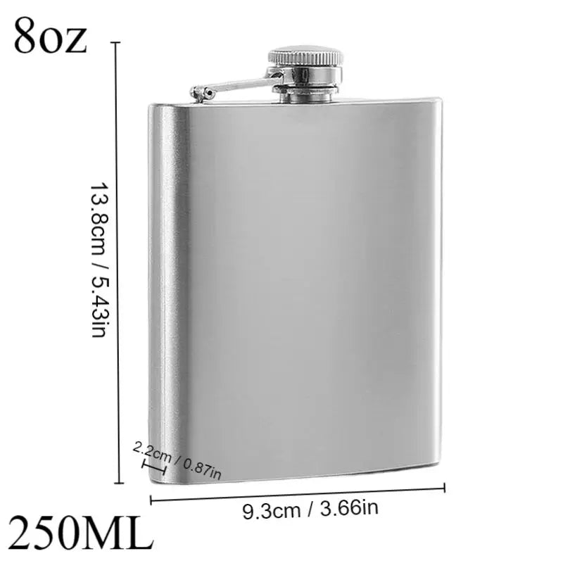 Stainless Steel Hip Flask 7oz/8oz – Travel & Camping Pocket Flask Stainless Steel Flask Babs