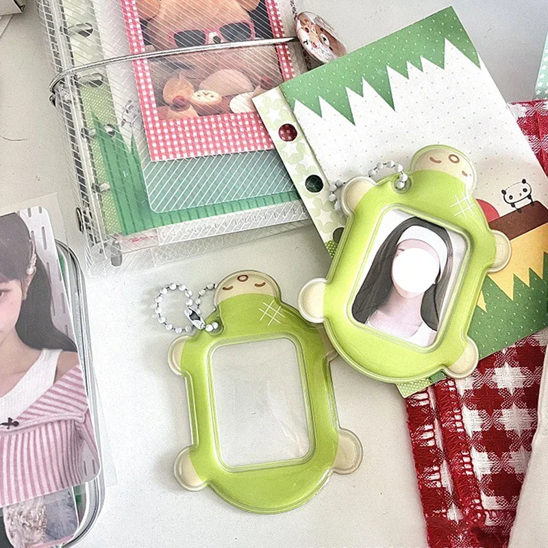 Kawaii Turtle PVC Kpop Photo Card Holder Pendant – 2 Inch Photo Card Holder Babs