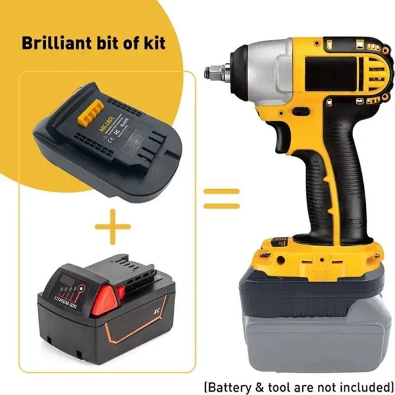 Milwaukee 18V to DeWalt 20V Battery Adapter Converter MIL18DL Battery Adapter Converter Babs