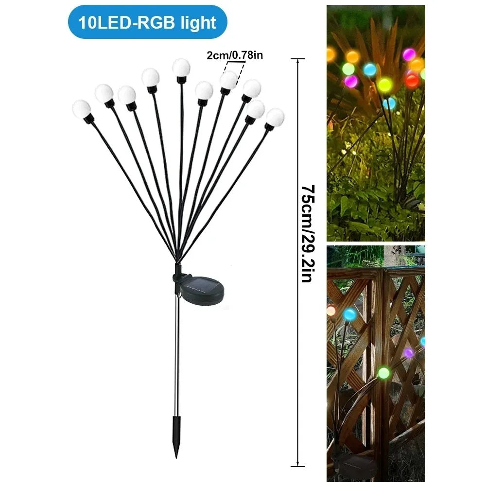 Solar Firefly Garden Lights – Waterproof LED Pathway Lawn Decor Solar Garden Lights Babs RGB 6 LED