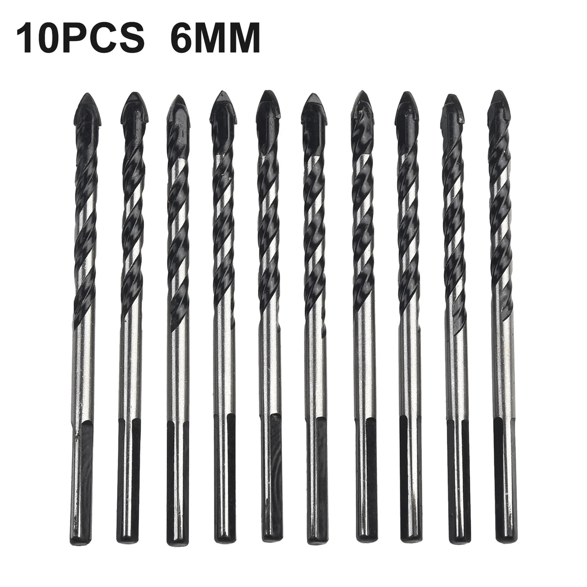 6mm Triangle Drill Bit Set for Tile, Glass & Stone – 5/10 Pcs Masonry Drill Bits Babs 10PCS
