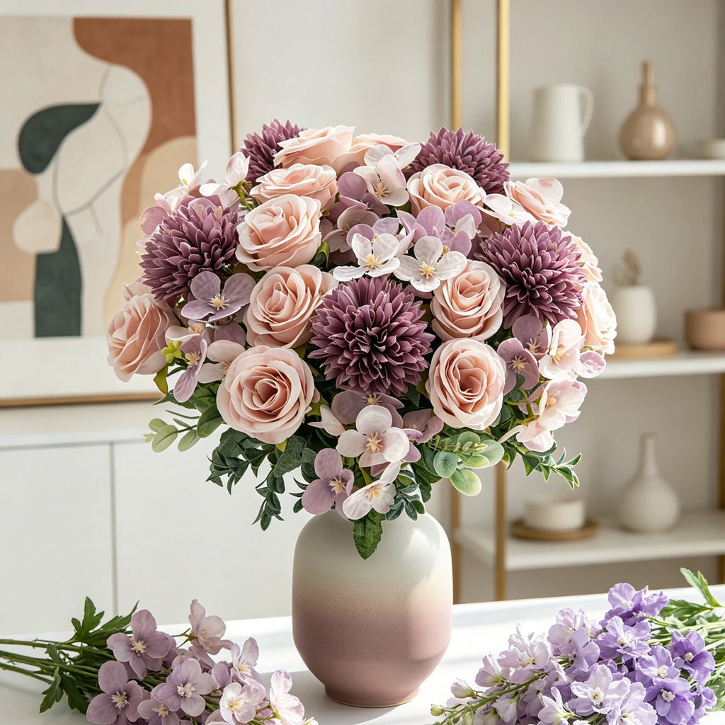 Artificial Silk Rose Bouquet – Wedding & Home Décor Flowers Artificial Silk Flowers Babs