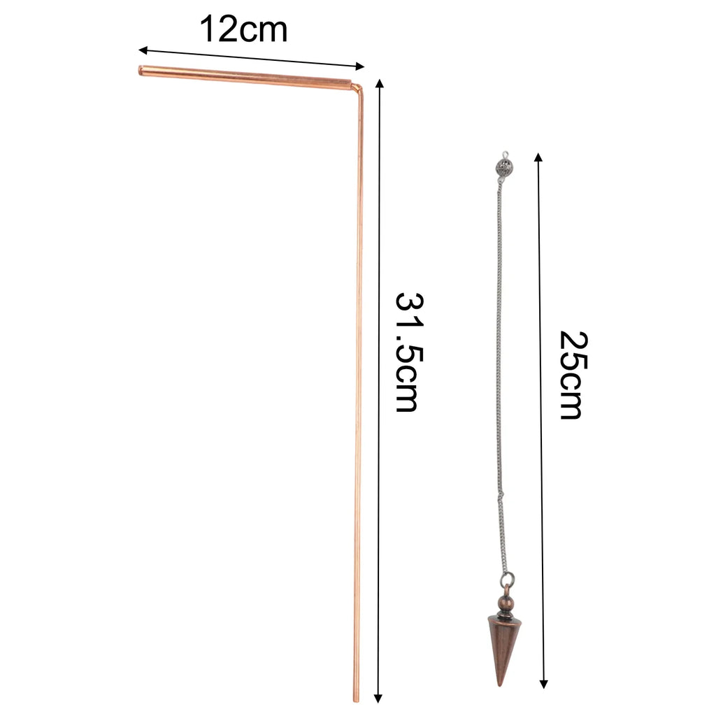 99.9% Copper Dowsing Rods & Pendulum Divination Kit Dowsing Divination Kit Babs