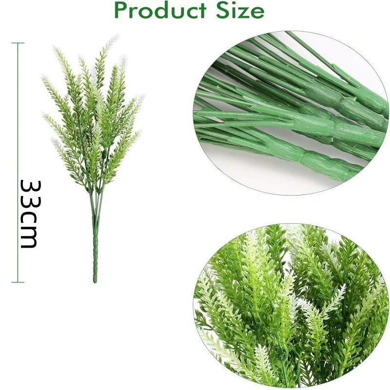 UV Resistant Artificial Lavender Branches – Outdoor Faux Flowers Artificial Flower Branches Babs White 40PCS