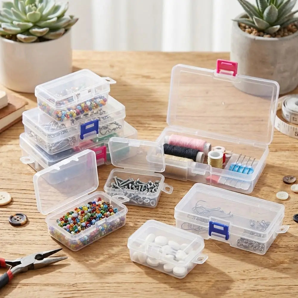 Mini Transparent Flip-Cover Storage Box – Jewelry & Craft Plastic Storage Box Babs
