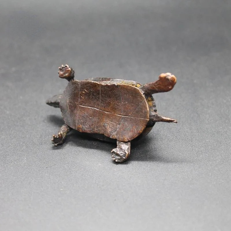 Vintage Copper Bagua Feng Shui Dragon Turtle Statue Decorative Figurine Babs