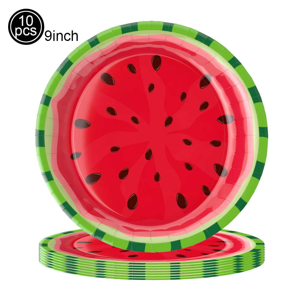 Watermelon Cupcake Toppers – One In A Melon 1st Birthday Cupcake Toppers Babs 9inch plate