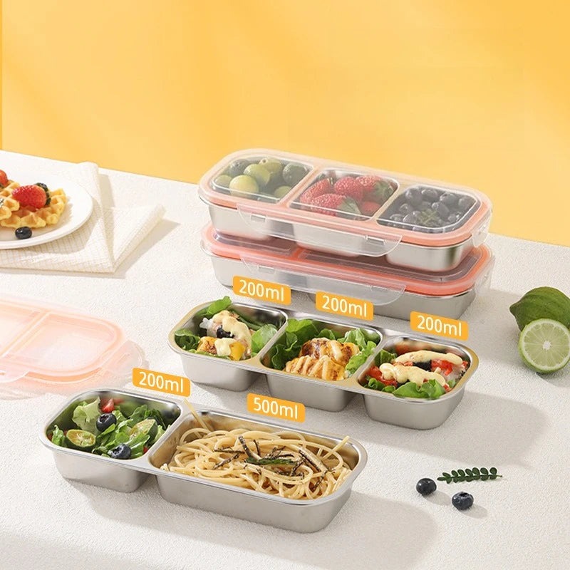 Stainless Steel Bento Lunch Box – Portable Portion Control Bento Lunch Box Babs