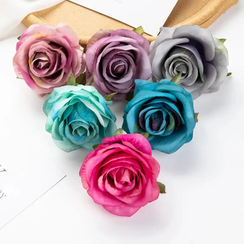 50/100pcs Silk Artificial Rose Heads – Wedding & Home Décor Artificial Silk Flowers Babs