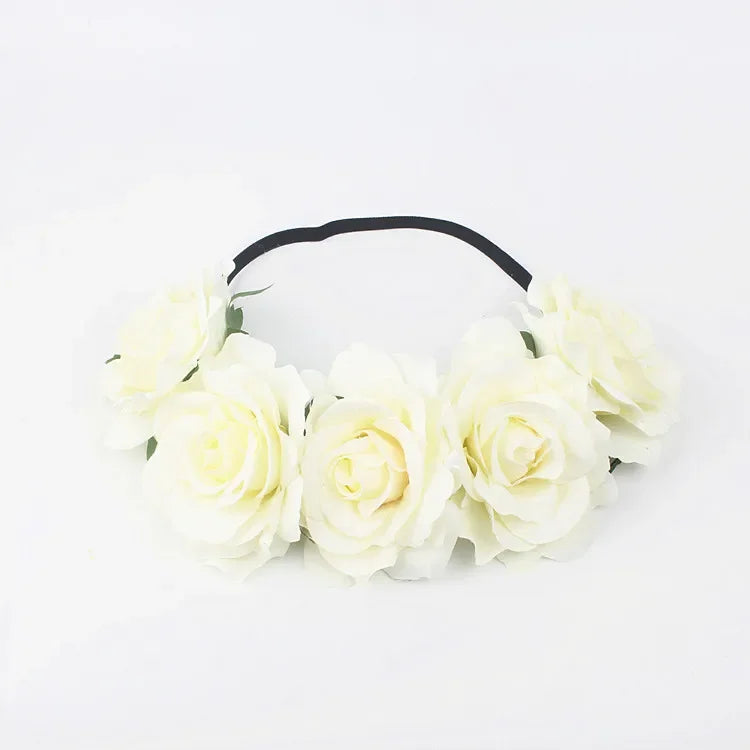 10-Pack Rose Flower Headband Wreath – Wedding & Party Set