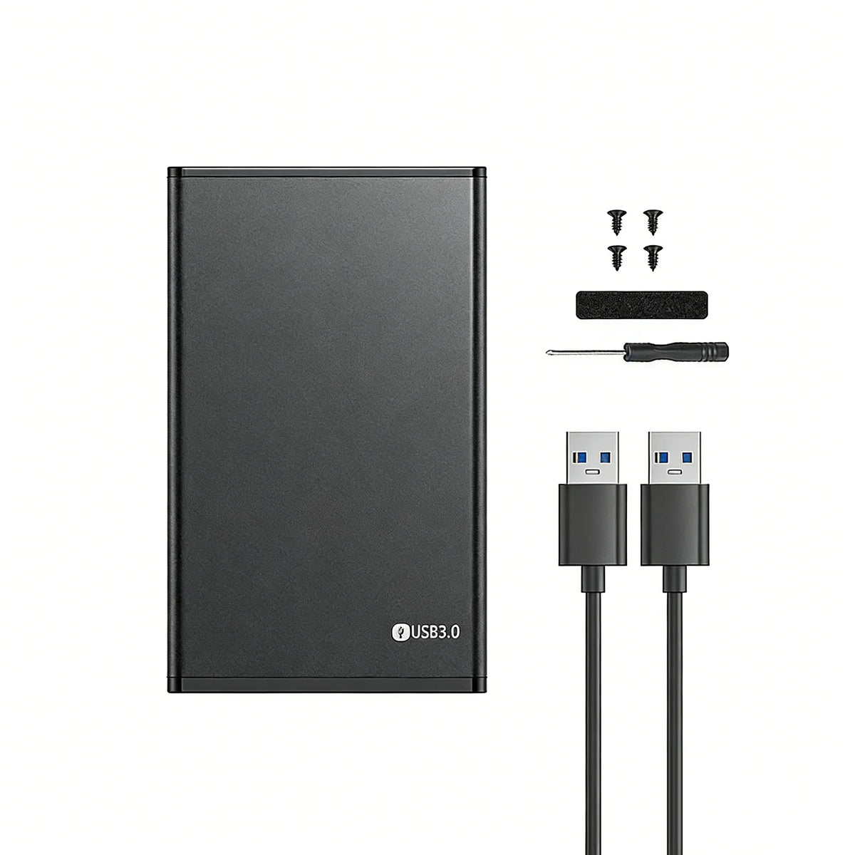 USB 3.0 Type-C 2.5" SATA SSD HDD Enclosure – Aluminum, 5Gbps HDD Enclosure Babs Black