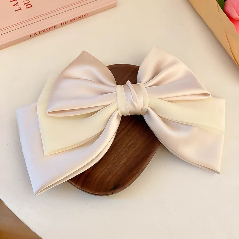 Sweet Satin Bow Hair Clips – Bowknot Barrettes for Women & Girls Bow Hair Barrettes Babs WHITE