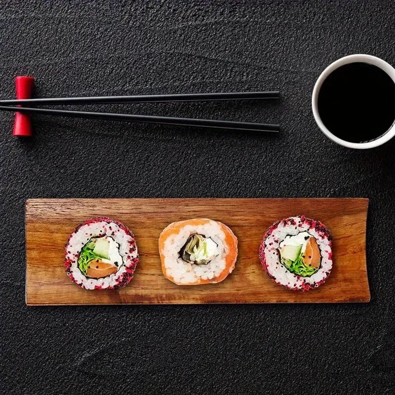 2PCS Wooden Sushi Serving Platters – Japanese Sashimi Board Set Wooden Serving Platter Babs