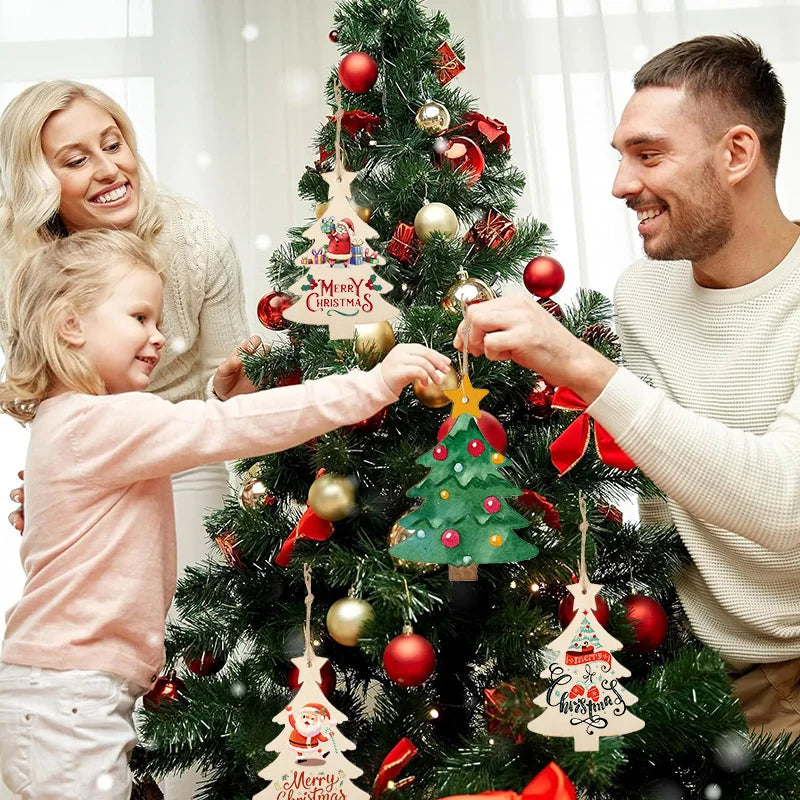 DIY Unfinished Wood Christmas Tree Ornaments – Kids Craft Set DIY Craft Ornament Kit Babs