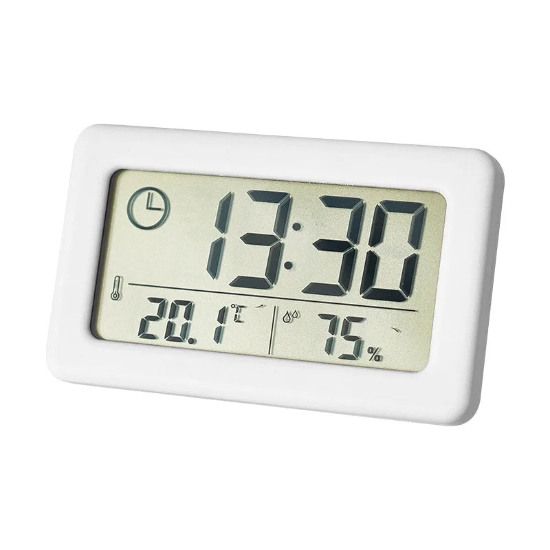 Mini Digital Clock Thermometer & Hygrometer – 12/24H NZ005 Digital Clock Hygrometer Babs White