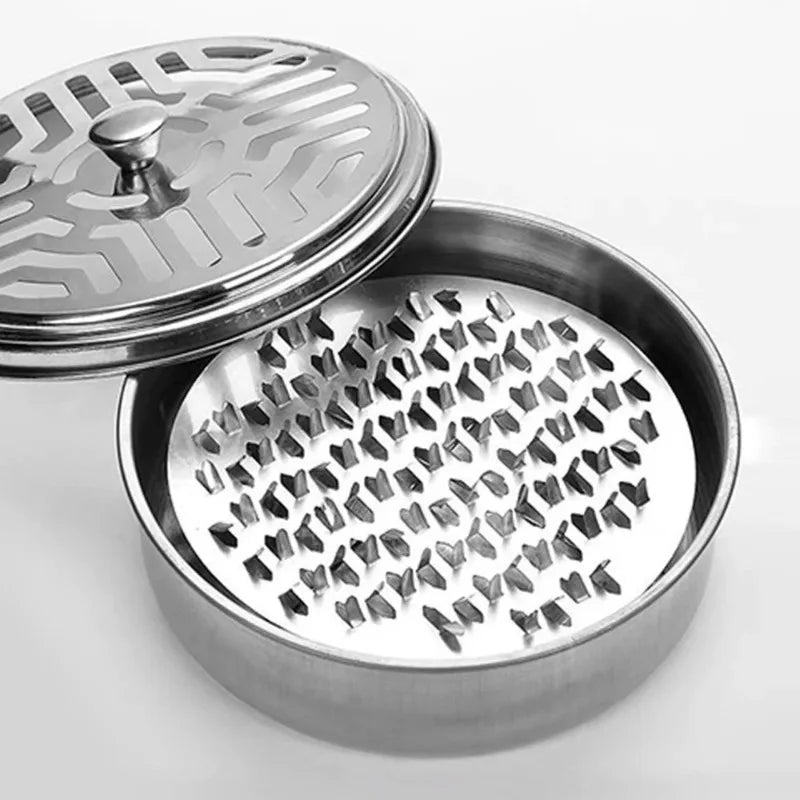 Stainless Steel Mosquito Coil Holder Round Tray with Cover Mosquito Coil Holder Babs