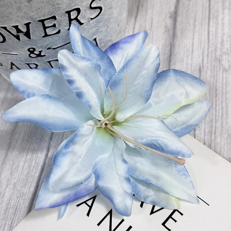 Silk Lily Artificial Flowers – Wedding, Home & Garden Décor Artificial Silk Flowers Babs SKY BLUE 40 PCS