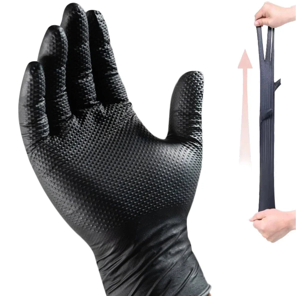 8mil Heavy Duty Nitrile Gloves – Textured Grip, Disposable Work Disposable Nitrile Gloves Babs