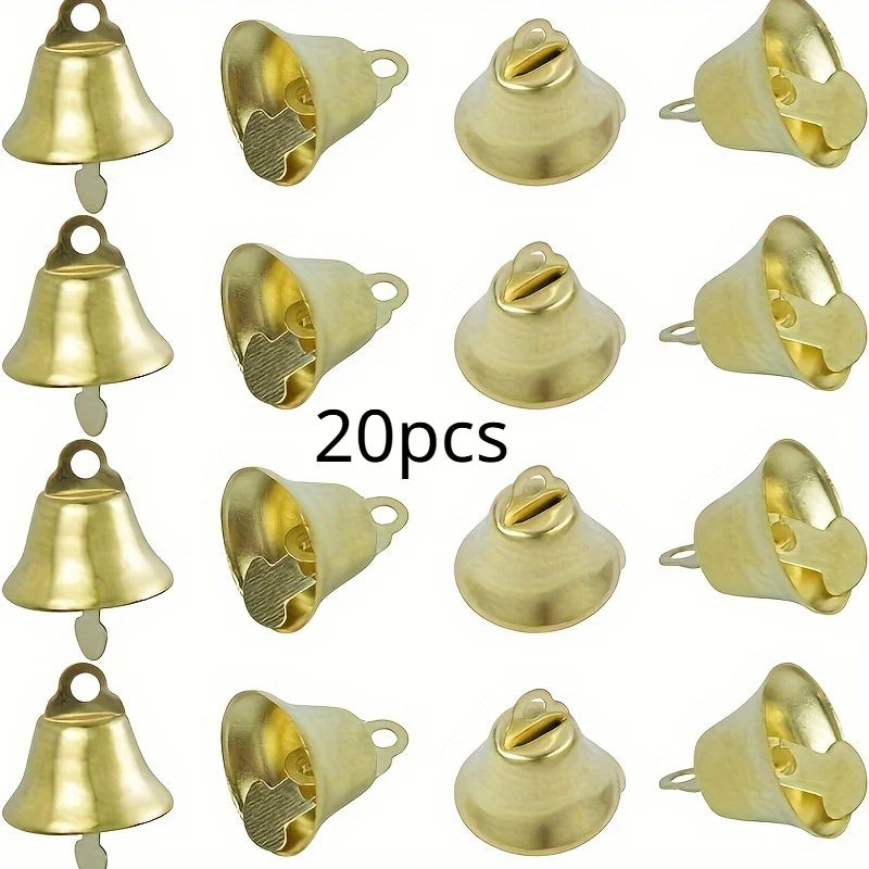 20pcs Mini Golden Jingle Bells – Christmas, Wedding & Dog Collar Craft Bell Charms Babs 20pcs