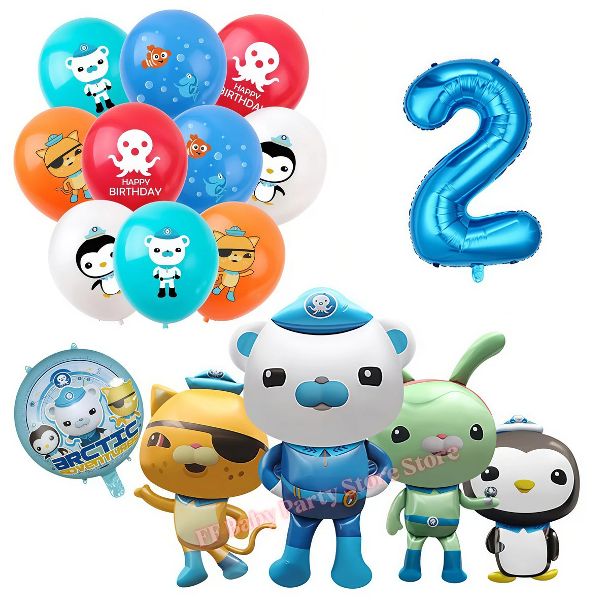 Octonauts Birthday Foil Balloons – Baby Shower Party Decor Party Foil Balloons Babs 16pcs balloons-2