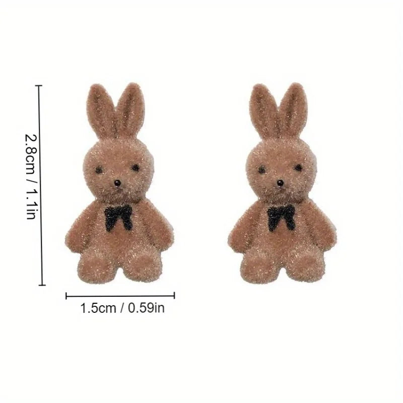 Plush Rabbit Stud Earrings – S925 Silver, Women & Girls Animal Stud Earrings Babs