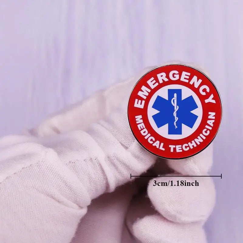 EMT Star of Life Brooch – Red Blue Pin Badge for Technicians Brooch Pin Badge Babs