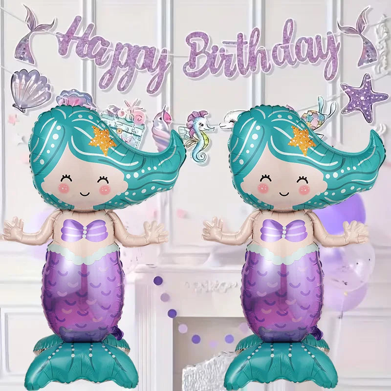 Large Standing Mermaid Foil Balloons – Birthday Party Decor Party Foil Balloons Babs