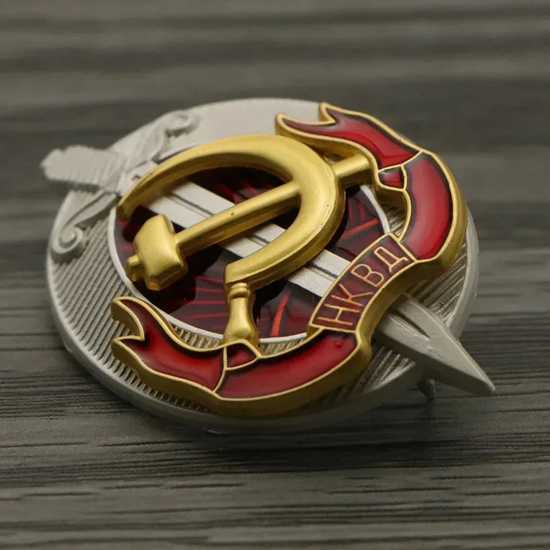 Soviet KGB Shield Copper Brooch Badge – USSR CCCP Collectible Pin Collectible Brooch Pin Babs